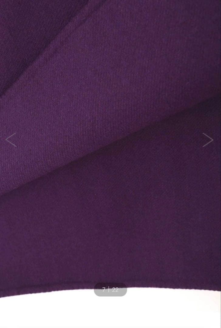 クリーニング済み　フード付きパープル　ロングワンピース ジレ