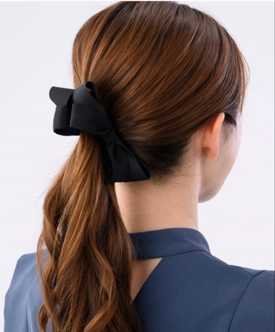 Complex Biz！土日セール！プレーンリボン バナナクリップブラック