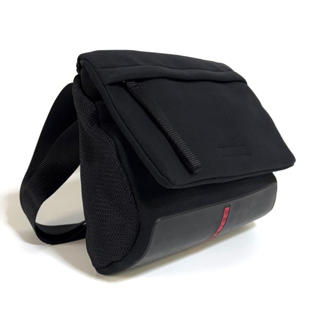 【美品】PRADA ショルダーバッグ ヴィンテージ ブラック レッド イタリア製