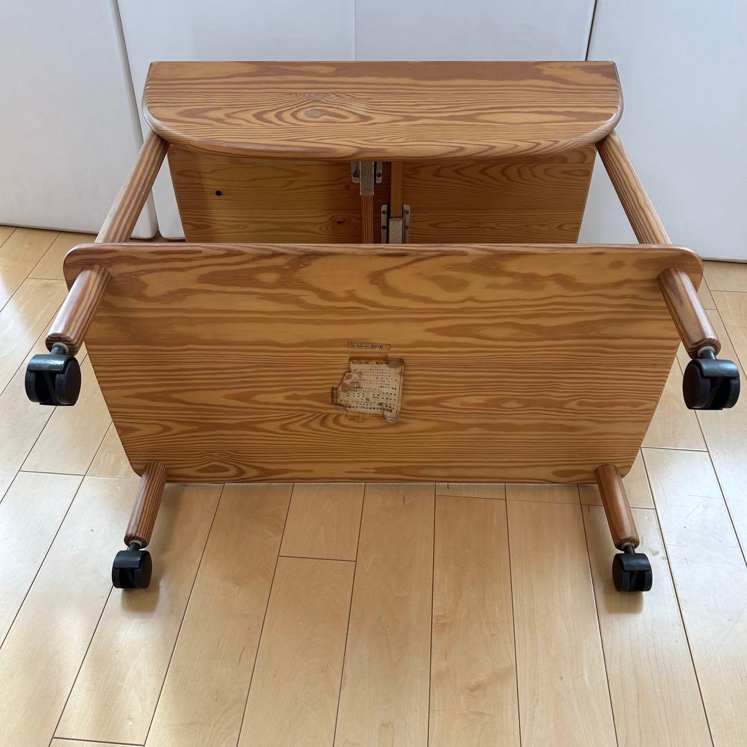 ナジコジャパン　バタフライワゴン　キッチンワゴン　サイドテーブル　天然木　松