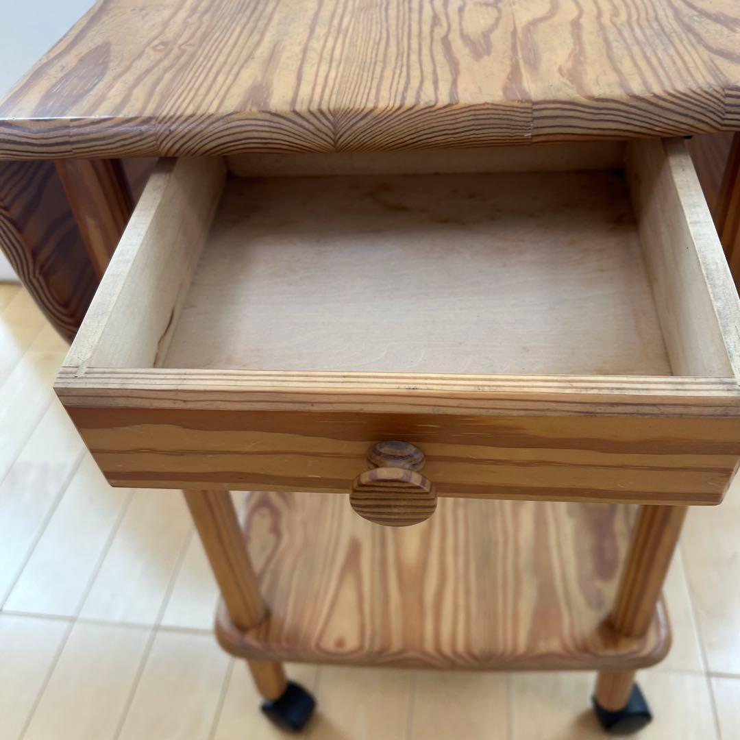 ナジコジャパン　バタフライワゴン　キッチンワゴン　サイドテーブル　天然木　松