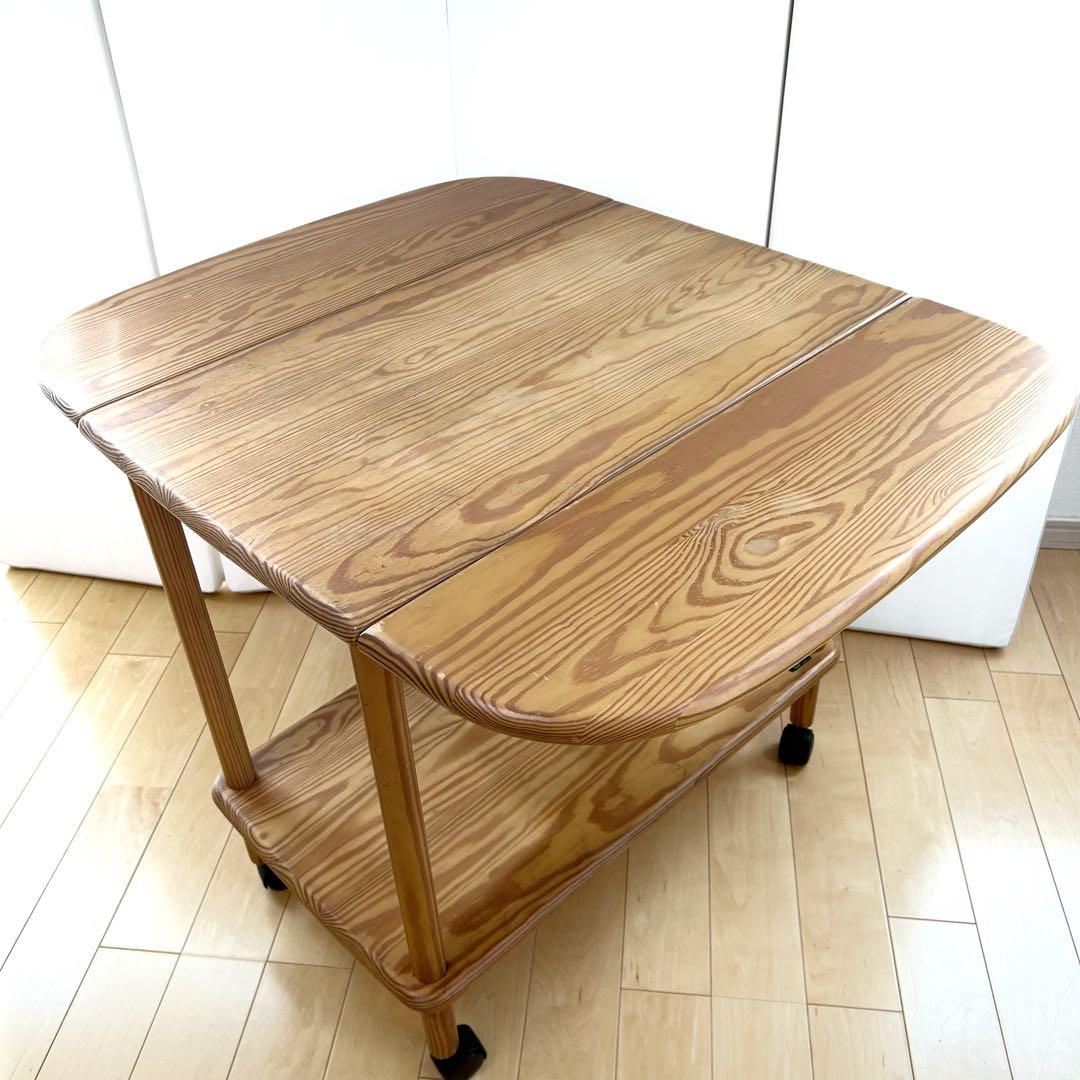 ナジコジャパン　バタフライワゴン　キッチンワゴン　サイドテーブル　天然木　松