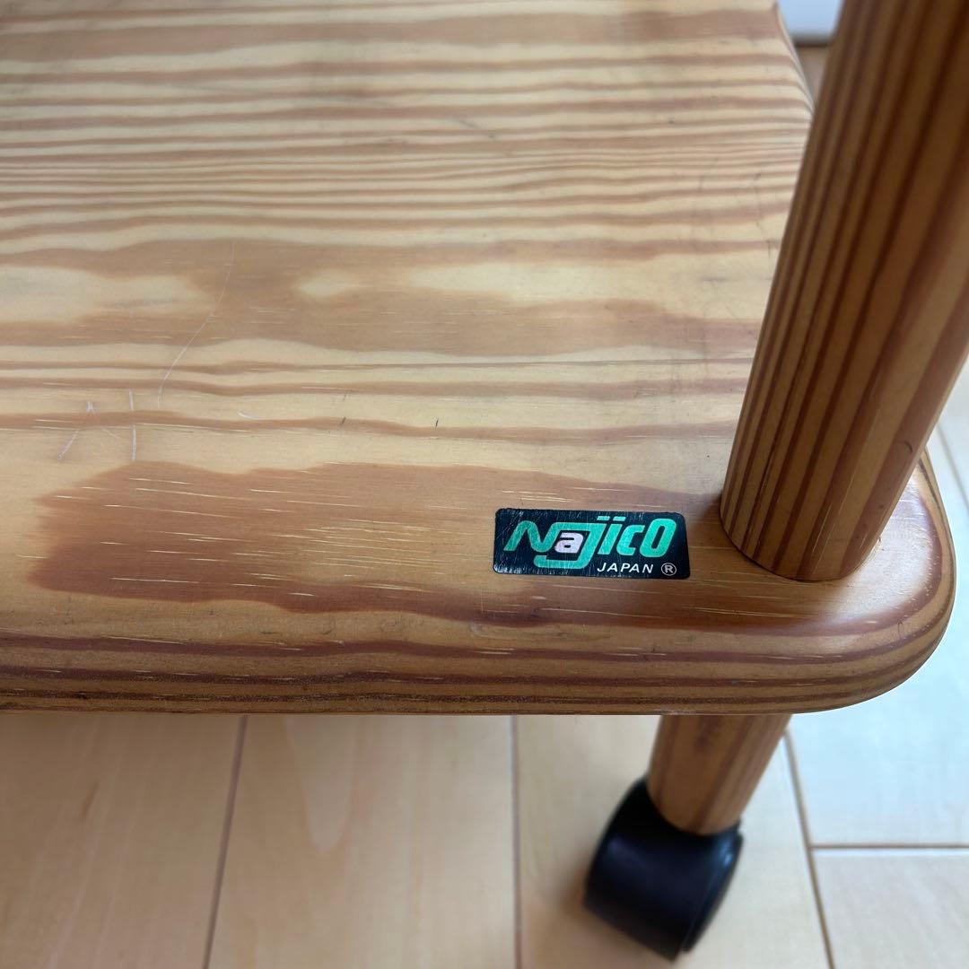 ナジコジャパン　バタフライワゴン　キッチンワゴン　サイドテーブル　天然木　松