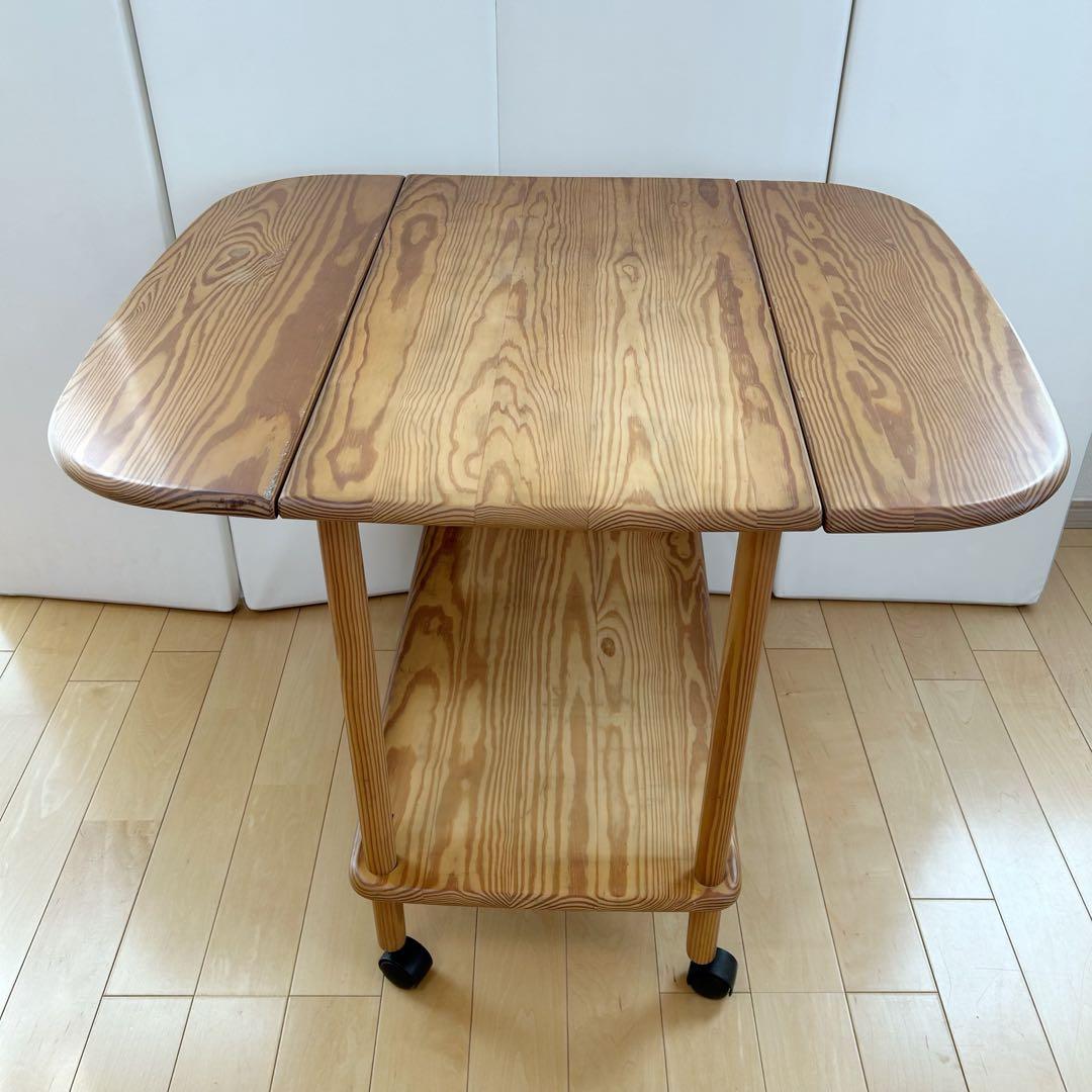 ナジコジャパン　バタフライワゴン　キッチンワゴン　サイドテーブル　天然木　松