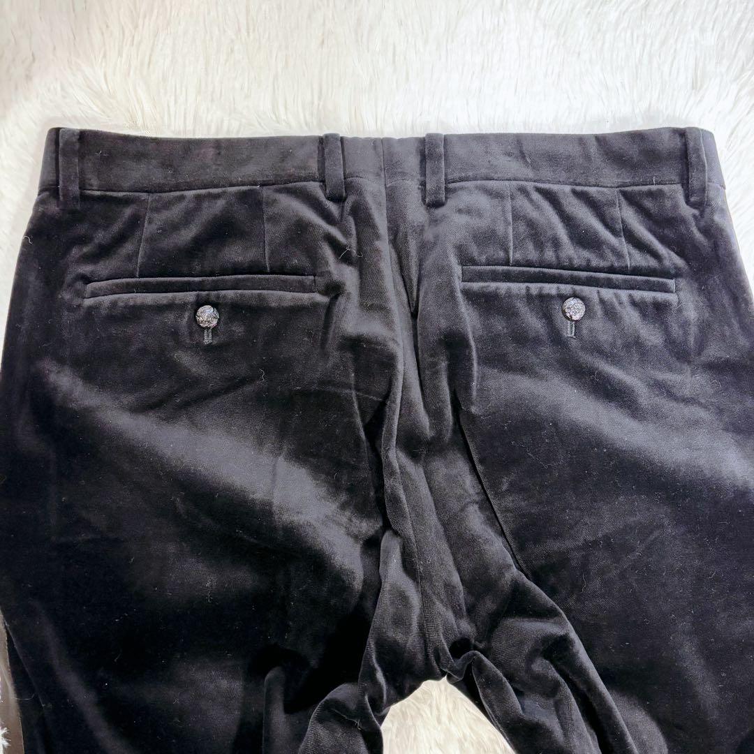 ほぼ未使用LL✨コムサマン テーラードジャケット 羊革 ベルベット メタルボタン