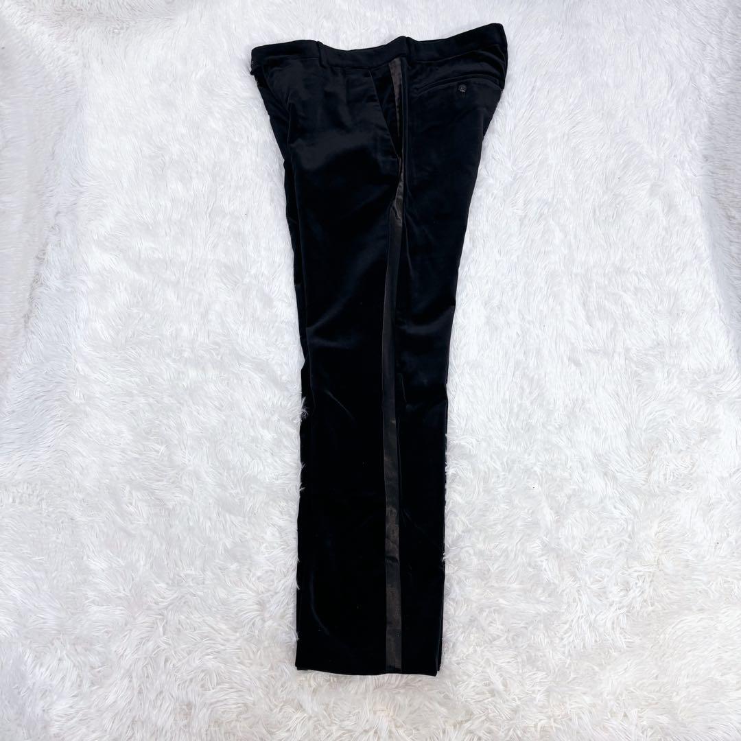 ほぼ未使用LL✨コムサマン テーラードジャケット 羊革 ベルベット メタルボタン