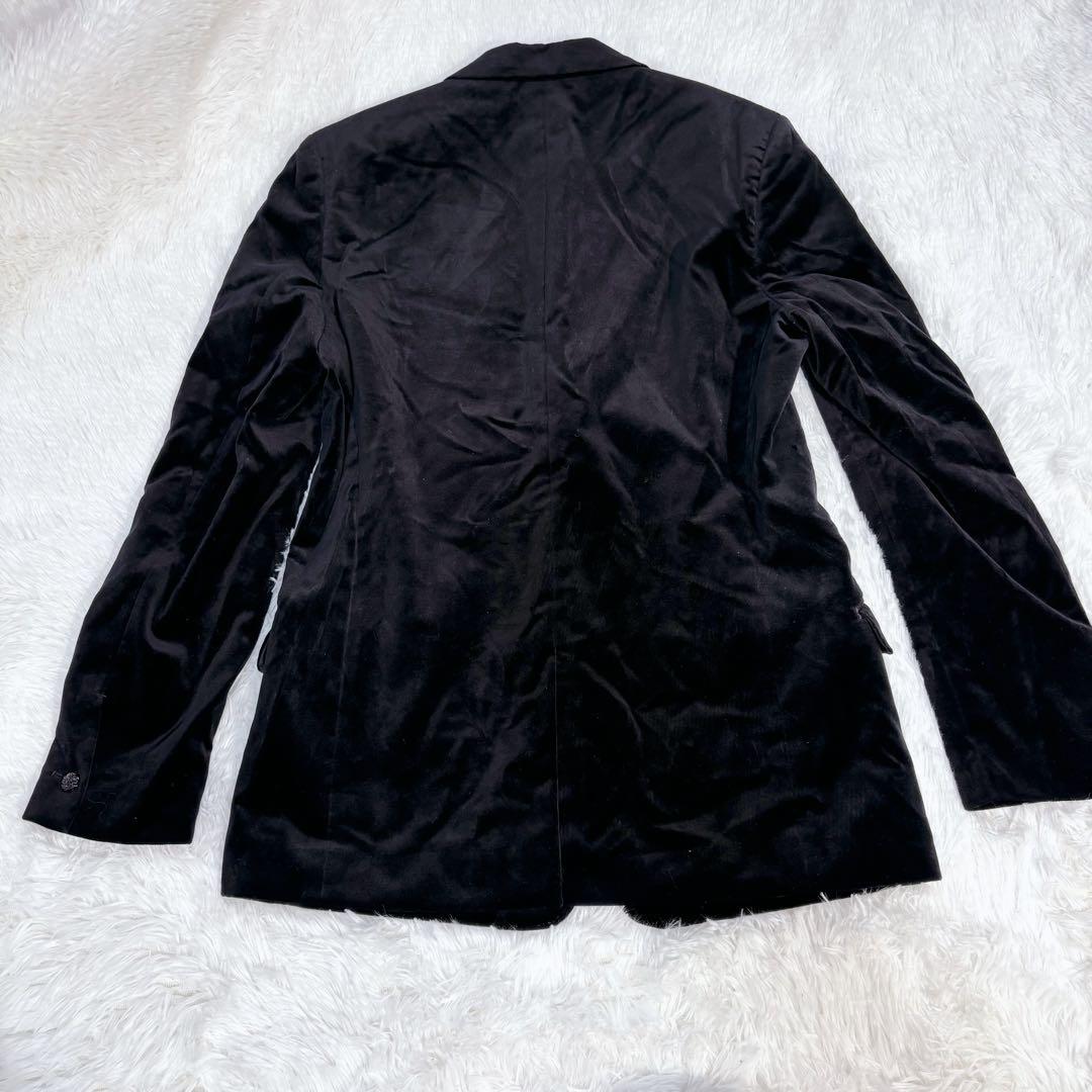 ほぼ未使用LL✨コムサマン テーラードジャケット 羊革 ベルベット メタルボタン