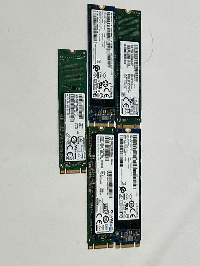 送料込M.2 SATA128GB 5枚セットSANDISK Samsung D3