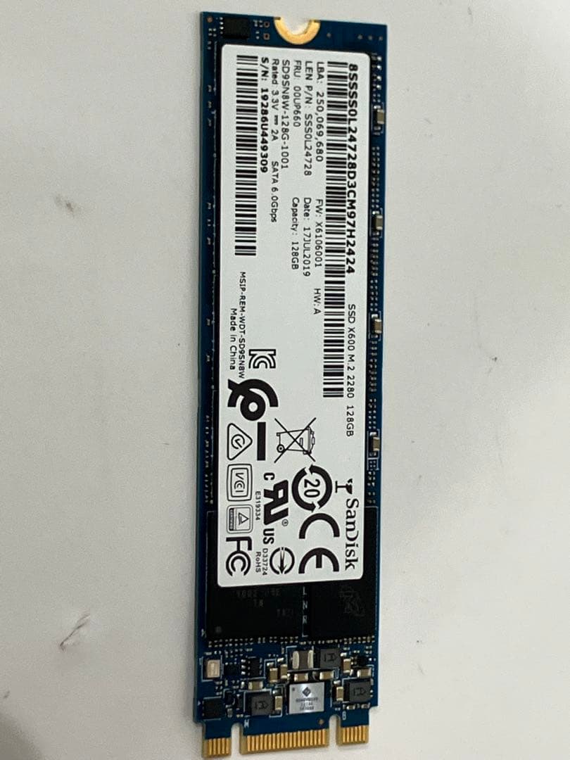 送料込M.2 SATA128GB 5枚セットSANDISK Samsung D3