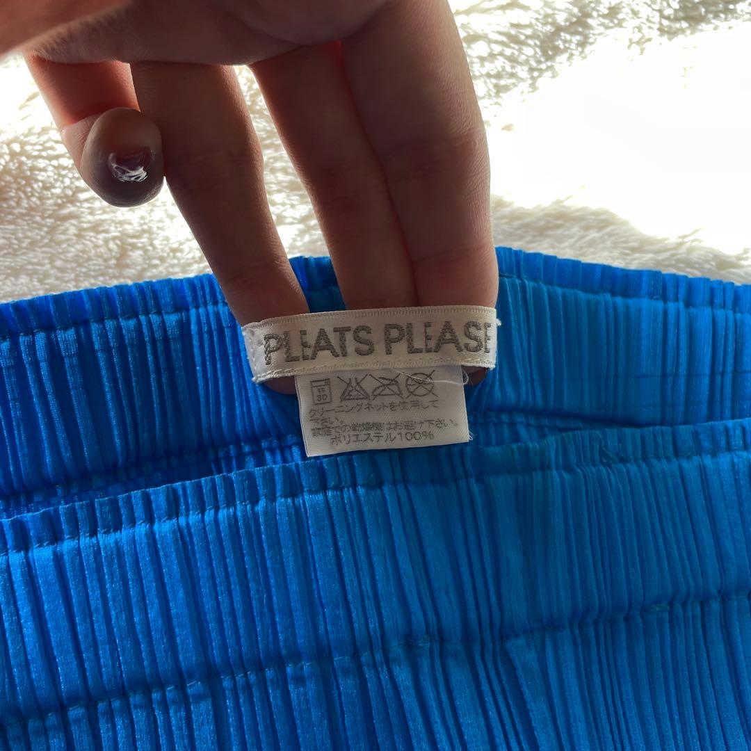 プリーツプリーズ ブルー パンツ サイズ2