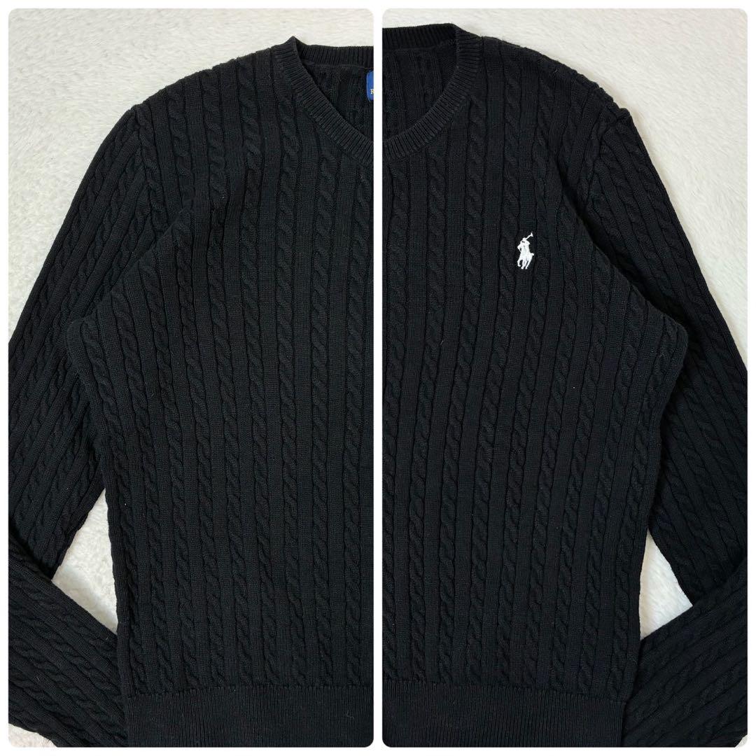 ポロラルフローレン　カーディガン　ブラック　ポニー刺繍　レディースSサイズ相当