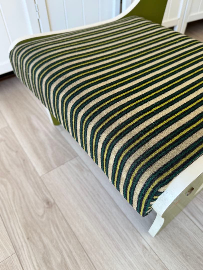 ①ソファ椅子 昭和レトロポップ ソファ テーブル セット グリーンストライプ