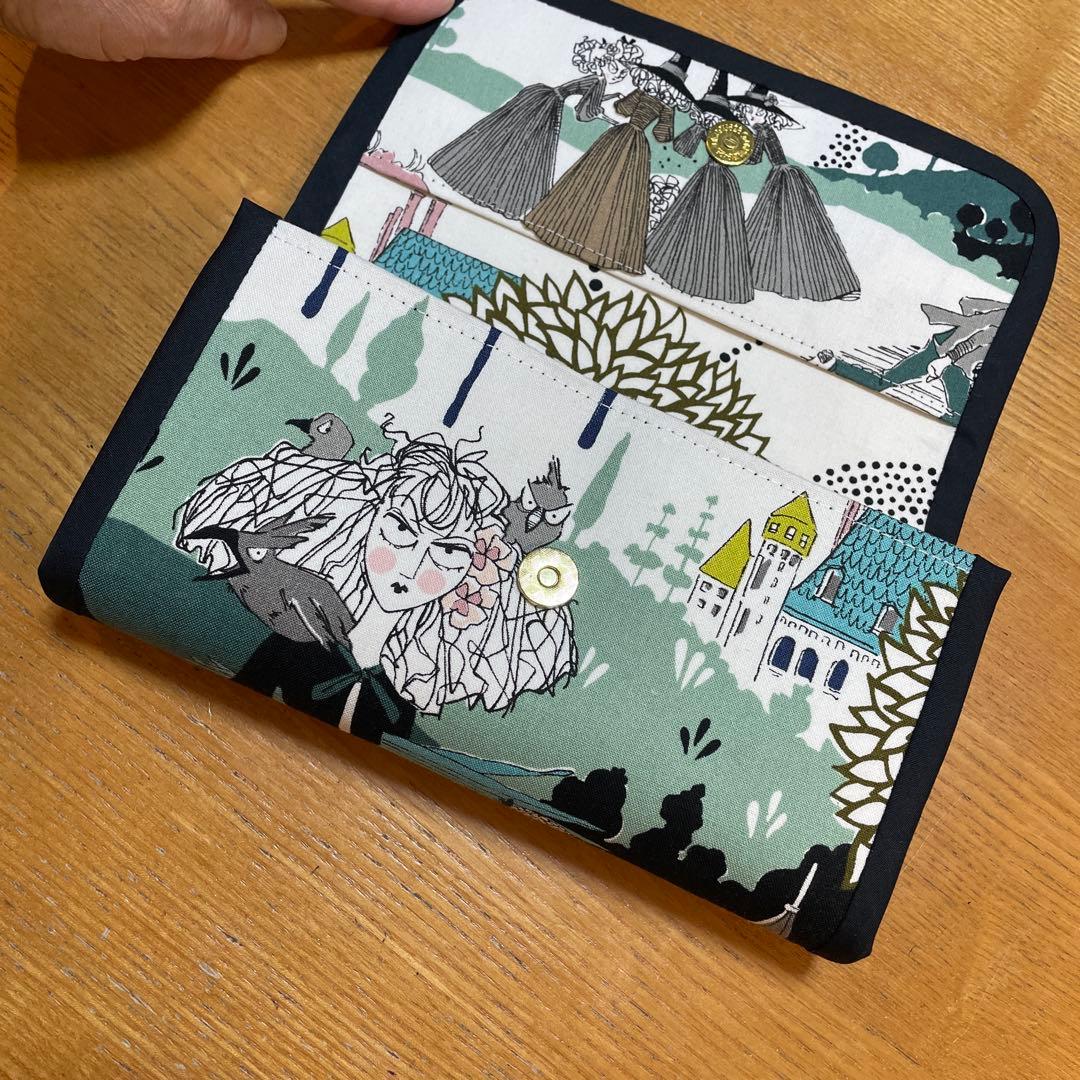 ゆめ　長財布　やりくり財布　ハンドメイド　廃盤レア生地