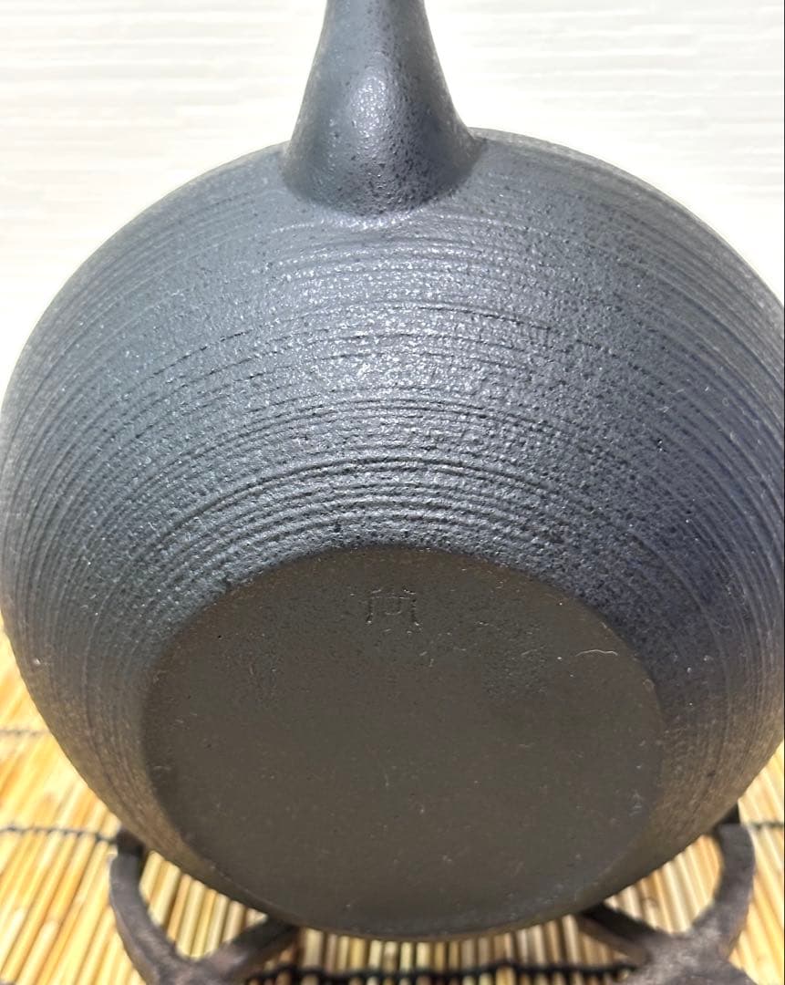 未使用品　鋳心ノ工房　増田尚紀デザイン　平つぼＬ　鉄急須　南部鉄瓶　南部鉄器