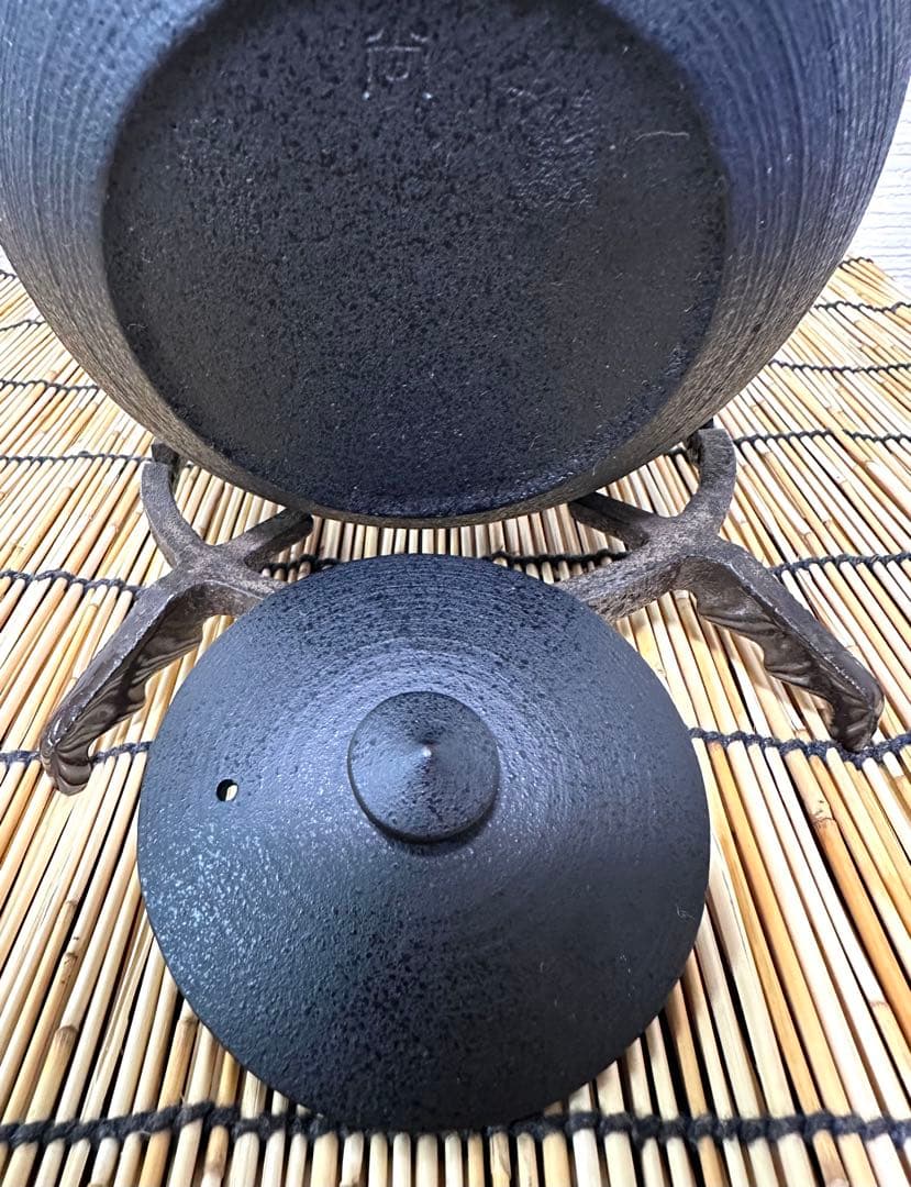 未使用品　鋳心ノ工房　増田尚紀デザイン　平つぼＬ　鉄急須　南部鉄瓶　南部鉄器