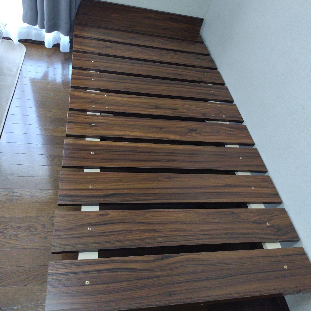 木製シングルベッドフレーム ダークブラウン