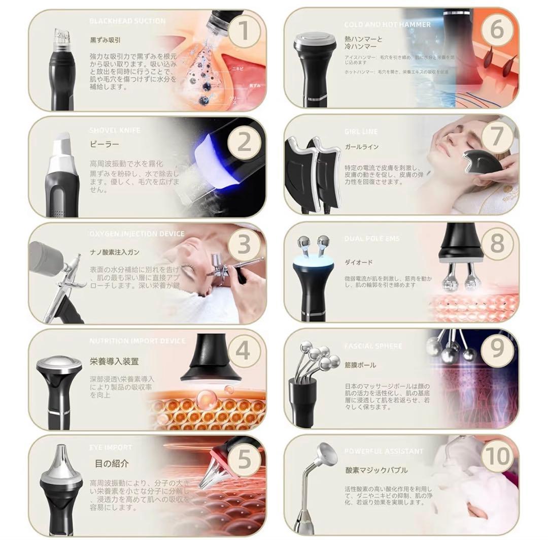 デスクトップブラックパール 10-in-1 美容機器
