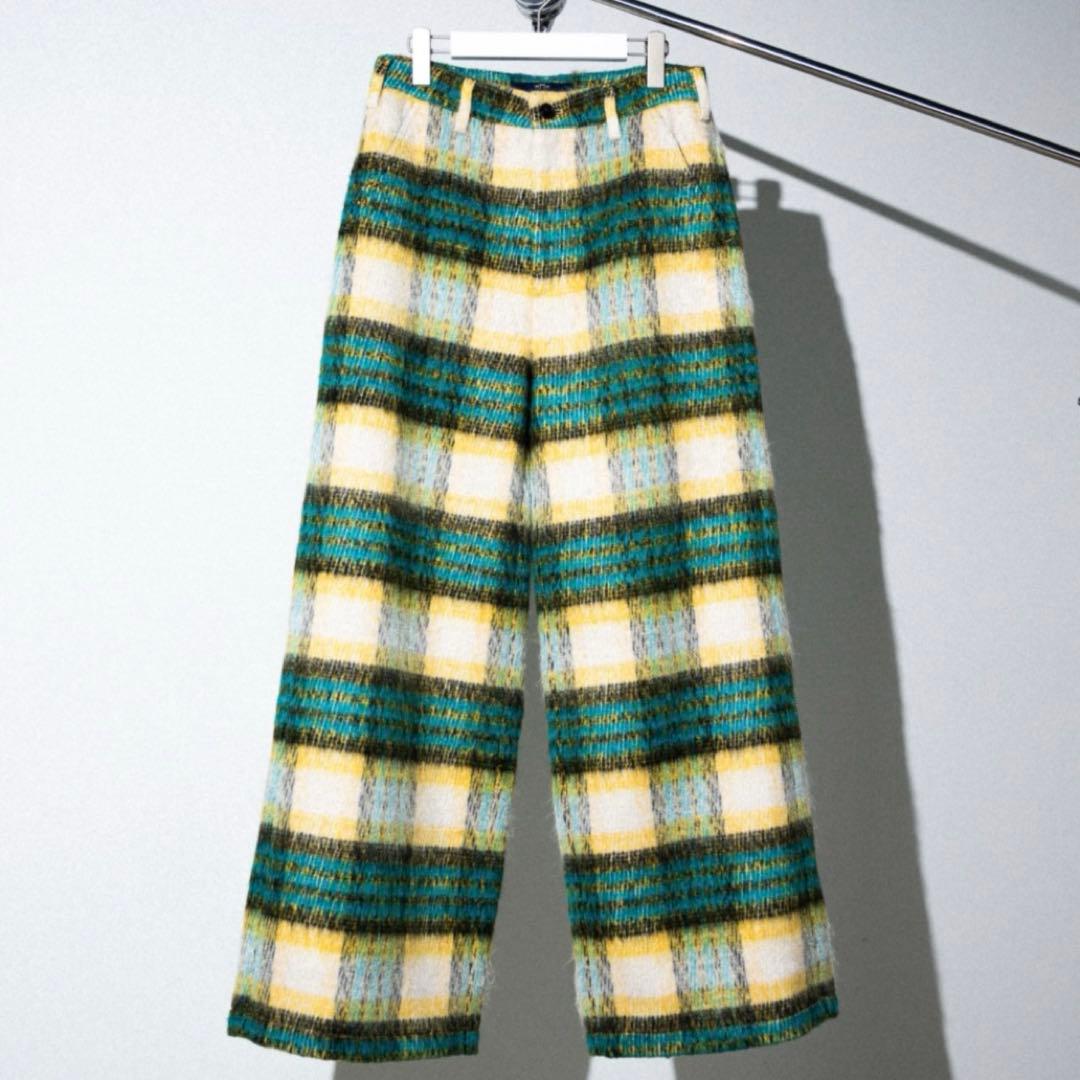 shikitari SHAGGY CHECK PANTS【BLUE】