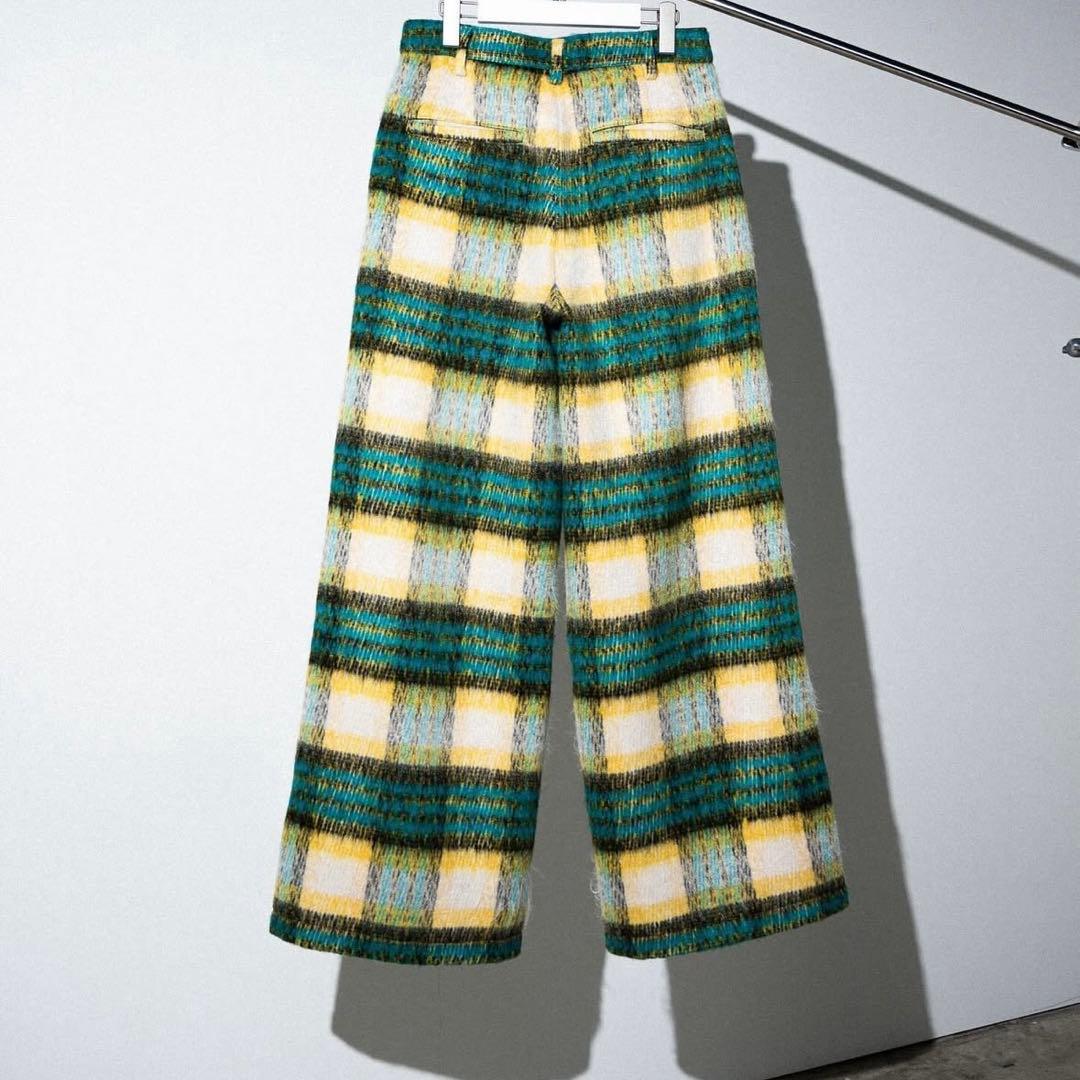 shikitari SHAGGY CHECK PANTS【BLUE】