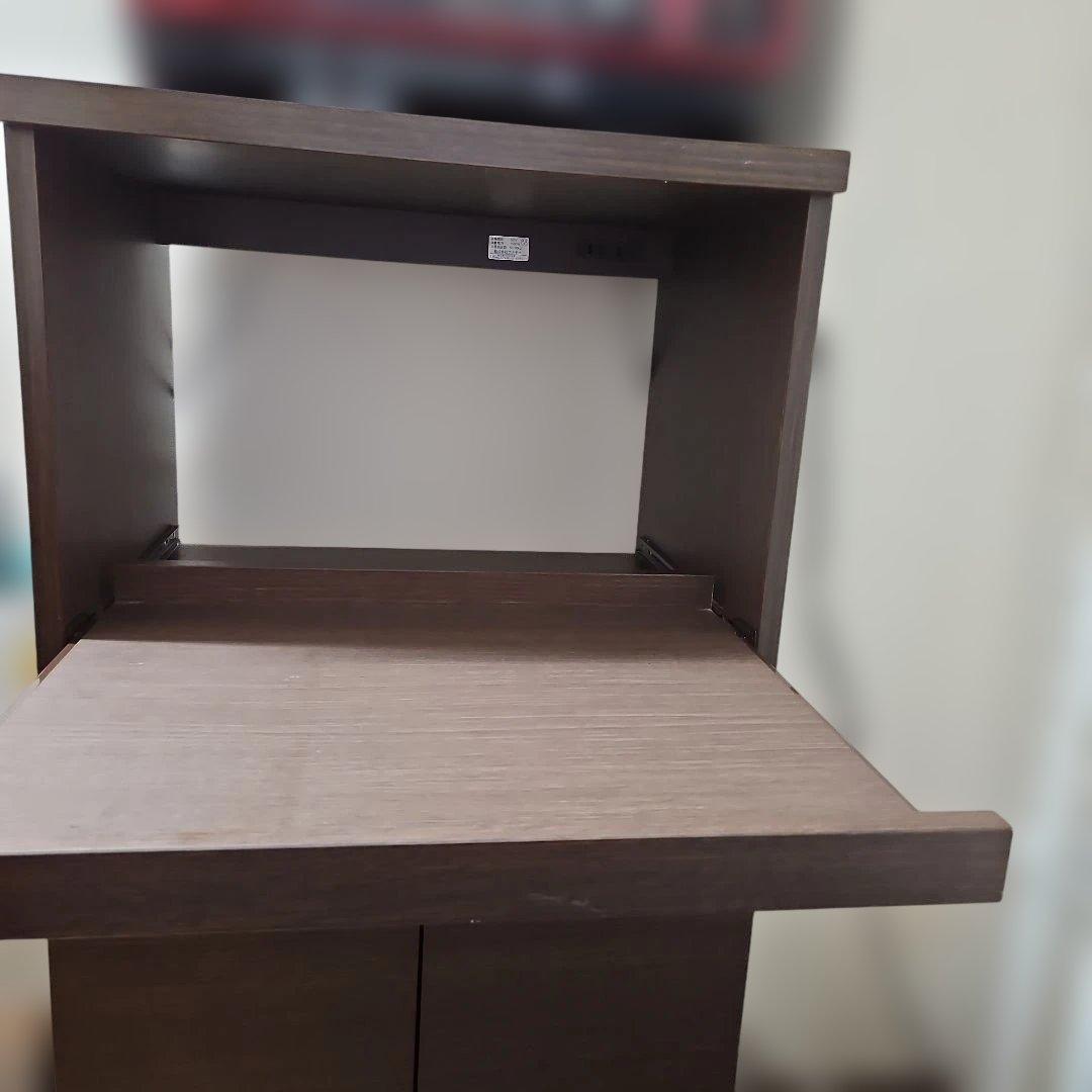 カグレ 大型レンジ対応レンジボード 幅60cm／スライド棚・2口コンセント付き