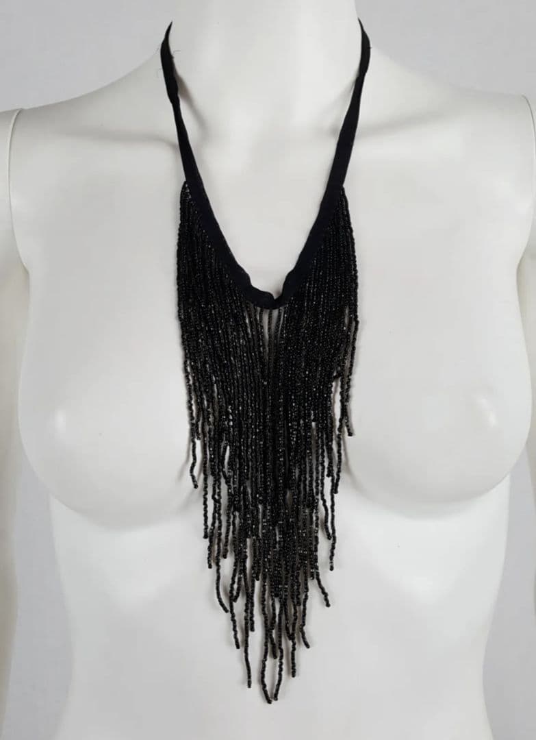 ANN DEMEULEMEESTER ビーズフリンジ シルク製 ネックレス