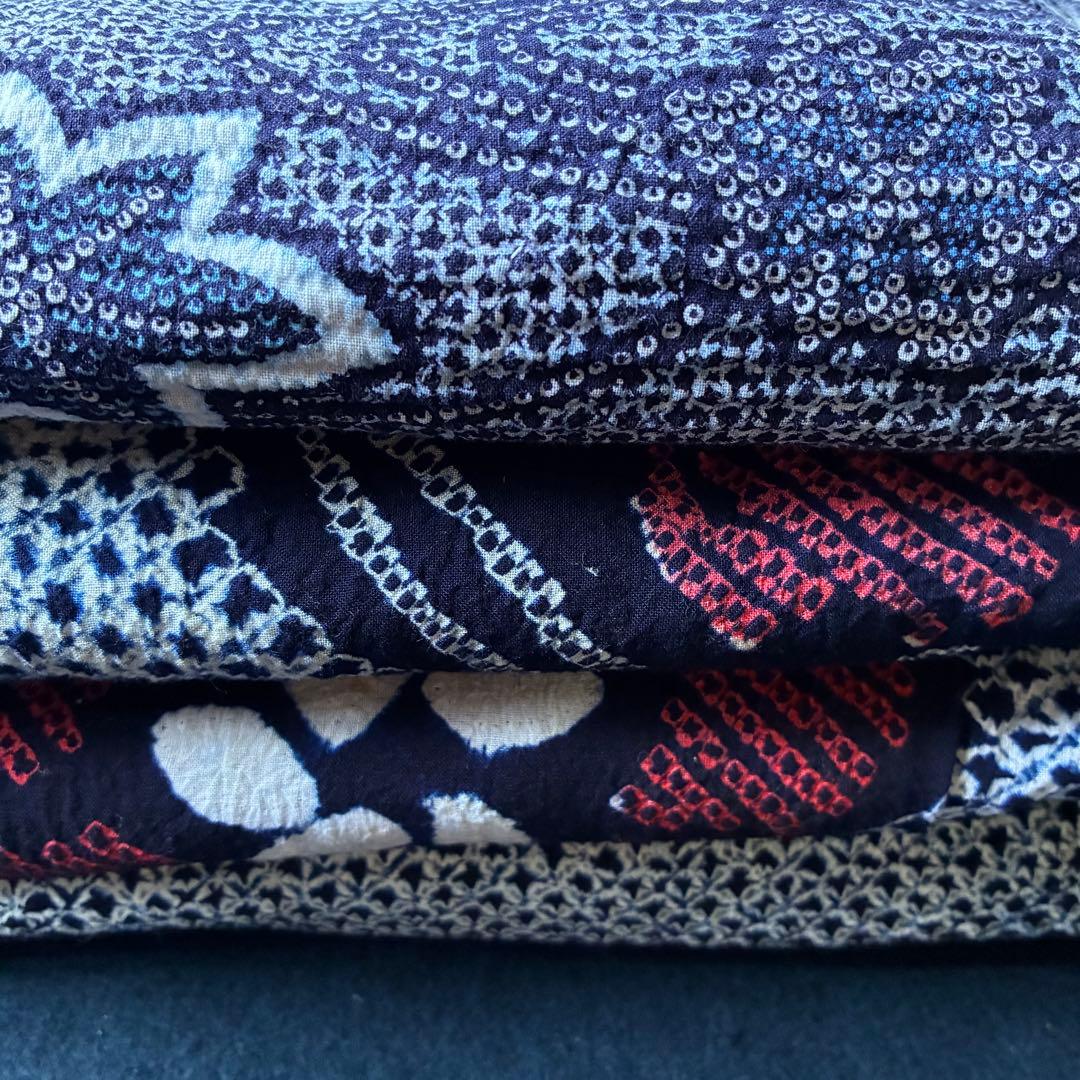 66リメイク用有松鳴海絞り浴衣4枚おまとめ売り材料綿