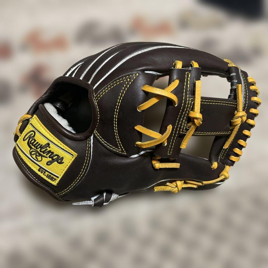 た*ら様 Rawlings HOH軟式グローブ ブラウン/イエロー