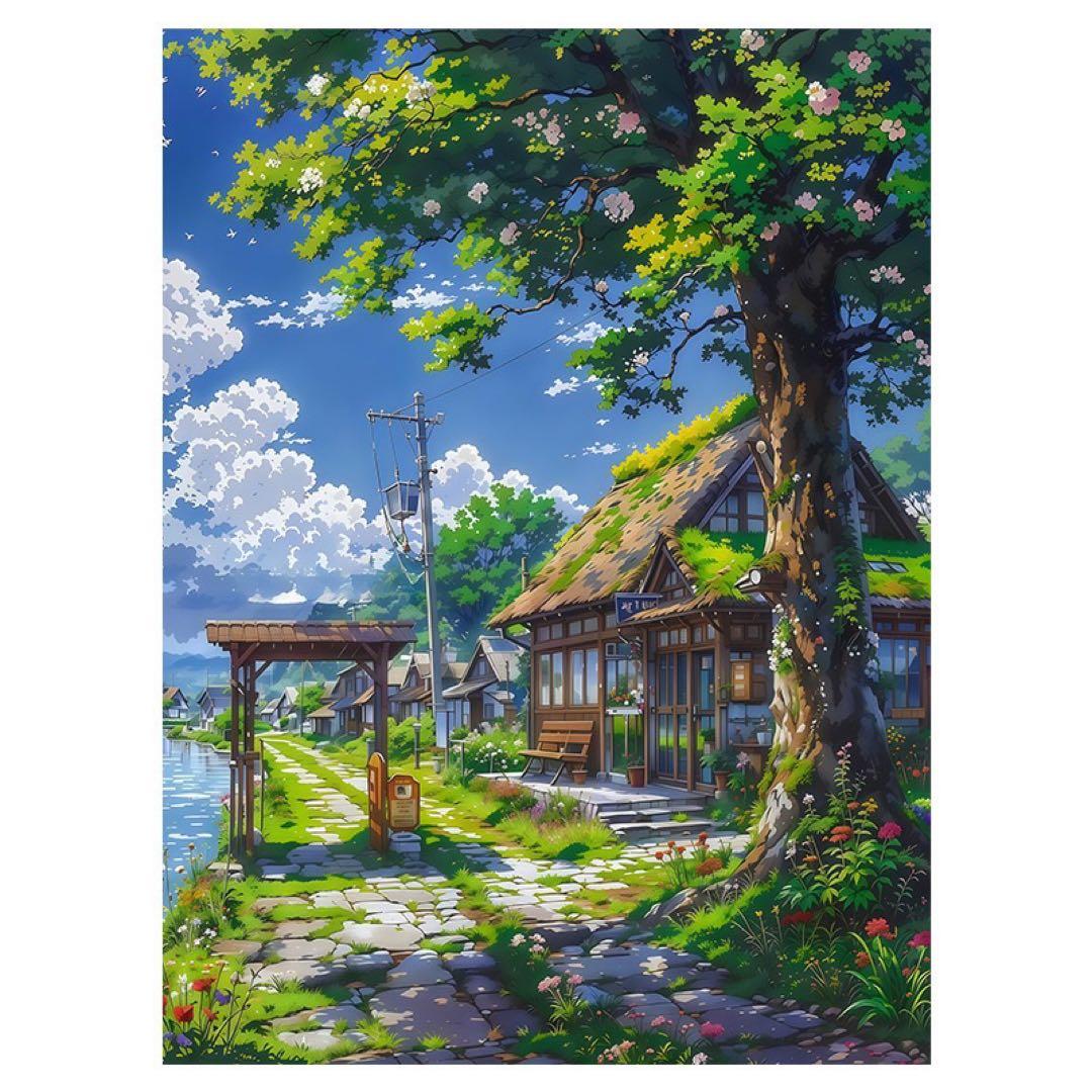 田舎の風景 デジタルアート 絵画