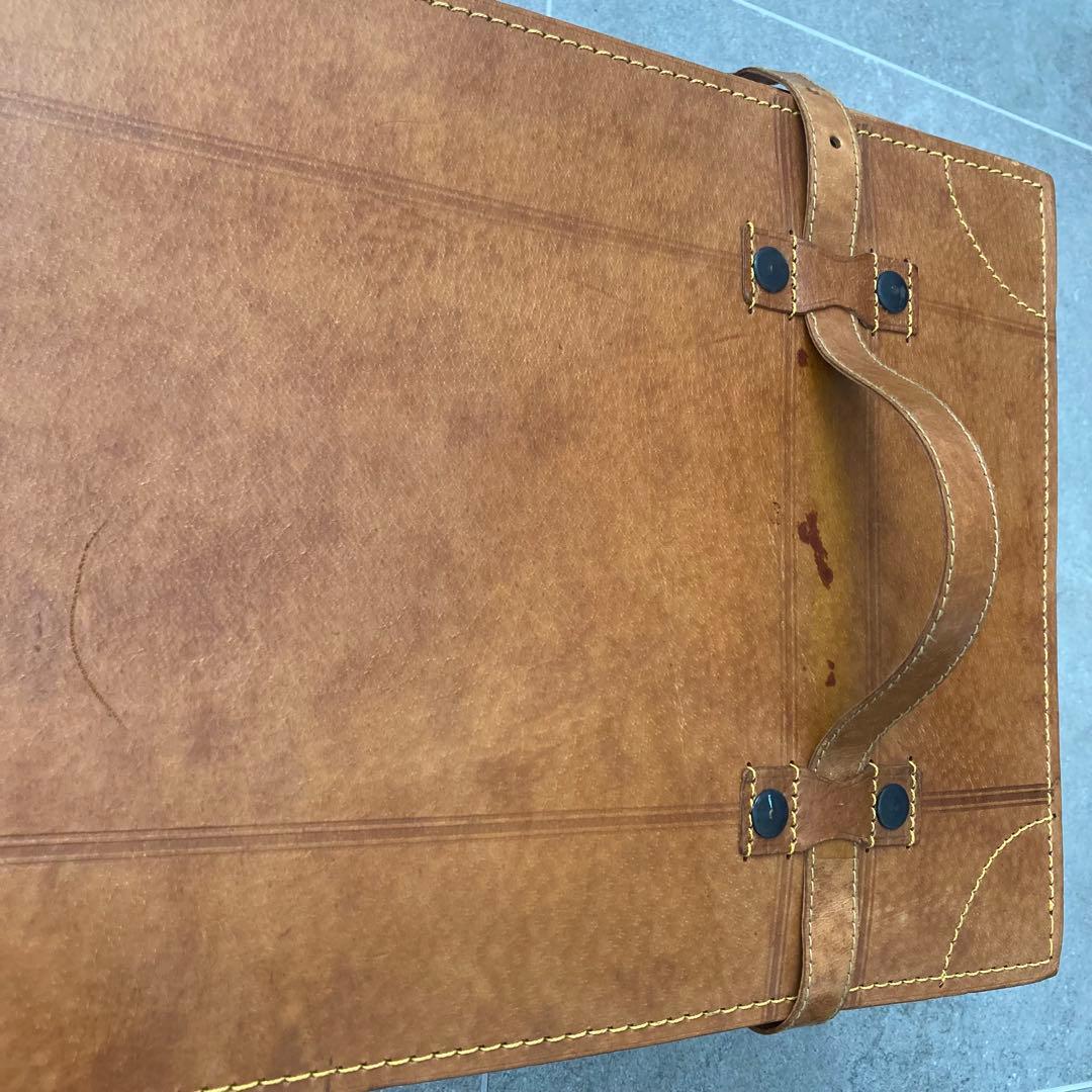 ヴィンテージ レザー トランクケース トランクバッグ レトロ雑貨 古道具 鍵付き