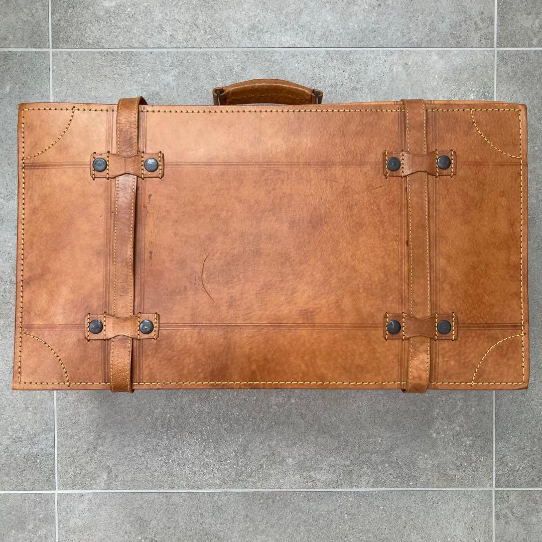 ヴィンテージ レザー トランクケース トランクバッグ レトロ雑貨 古道具 鍵付き