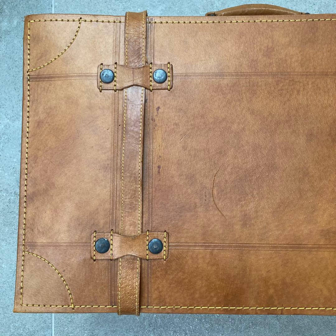 ヴィンテージ レザー トランクケース トランクバッグ レトロ雑貨 古道具 鍵付き