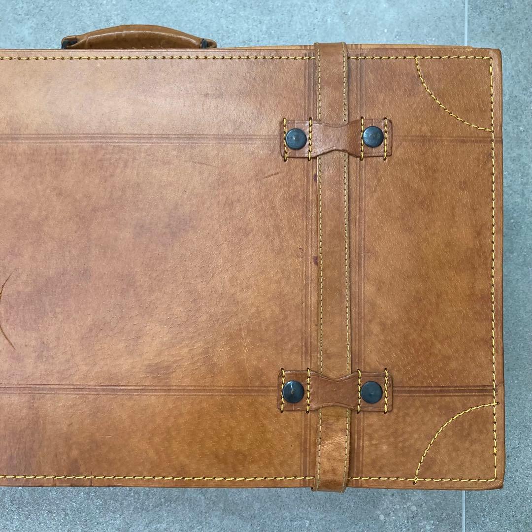 ヴィンテージ レザー トランクケース トランクバッグ レトロ雑貨 古道具 鍵付き