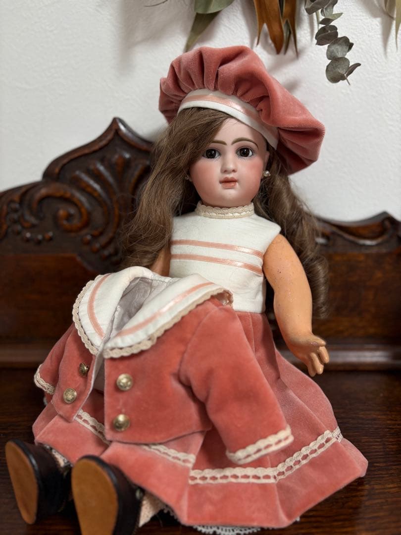 アンティークドール ビスクドール ドレス ジャケット レース セーラーカラー