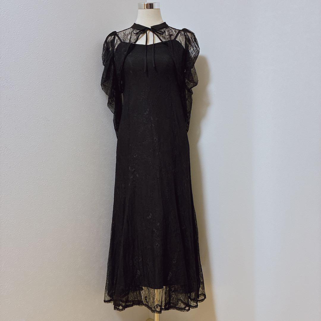 kanaカナブラック　3wayレースボレロセットフレアパーティードレス2点セット