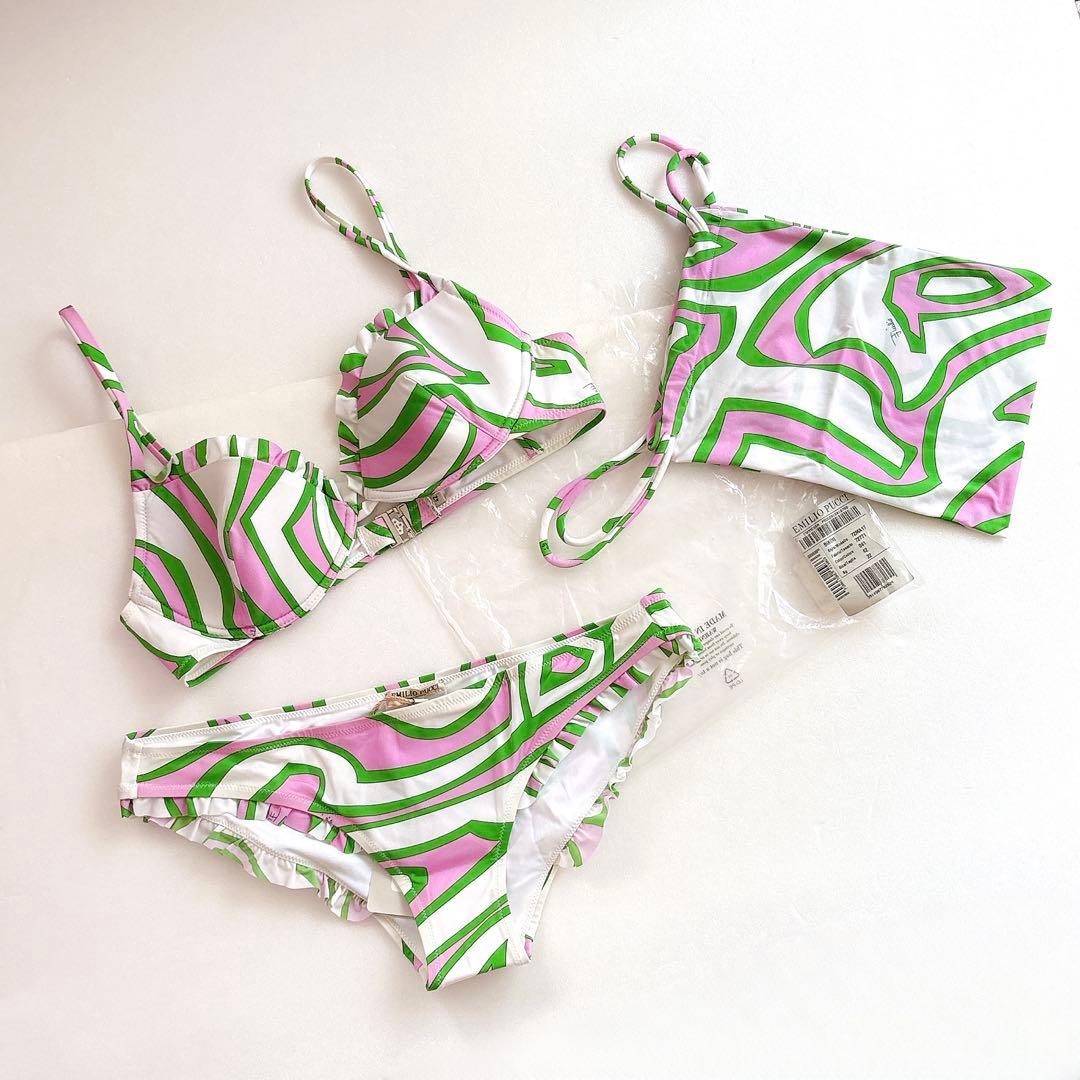 新品☆EMILIO PUCCI ビキニ IT42 ピンク×グリーン
