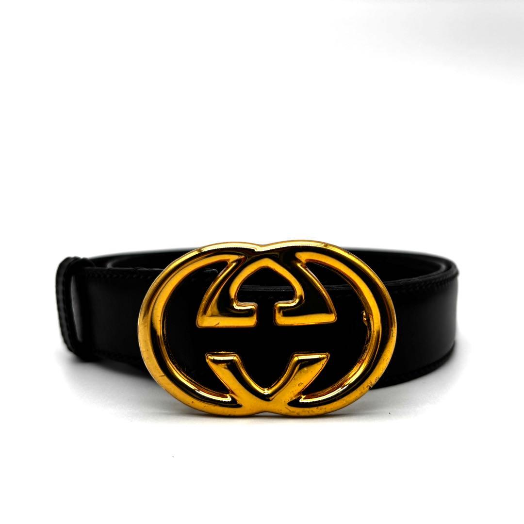 【正規品・美品】グッチ ベルト GG インターロッキング ゴールド レディース