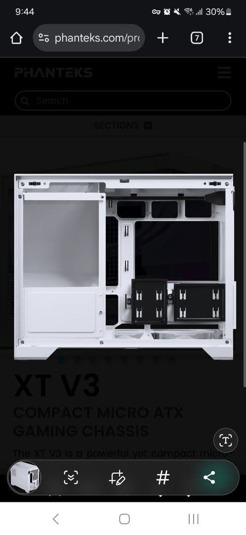 Phanteks XT V3 ホワイト MATX PCケース