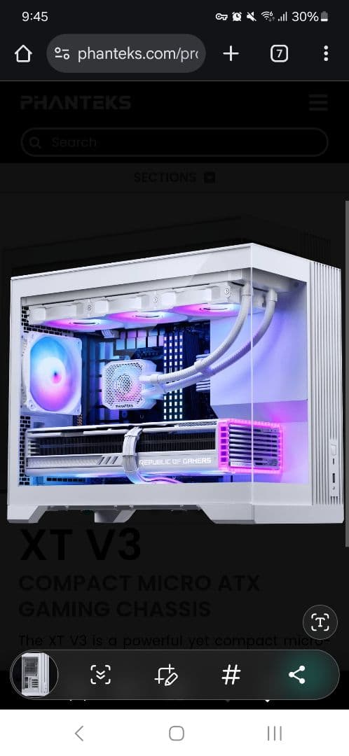 Phanteks XT V3 ホワイト MATX PCケース