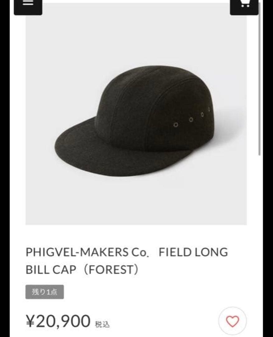 帽子 PHIGVEL-MAKERS FIELD LONG BILL CAP