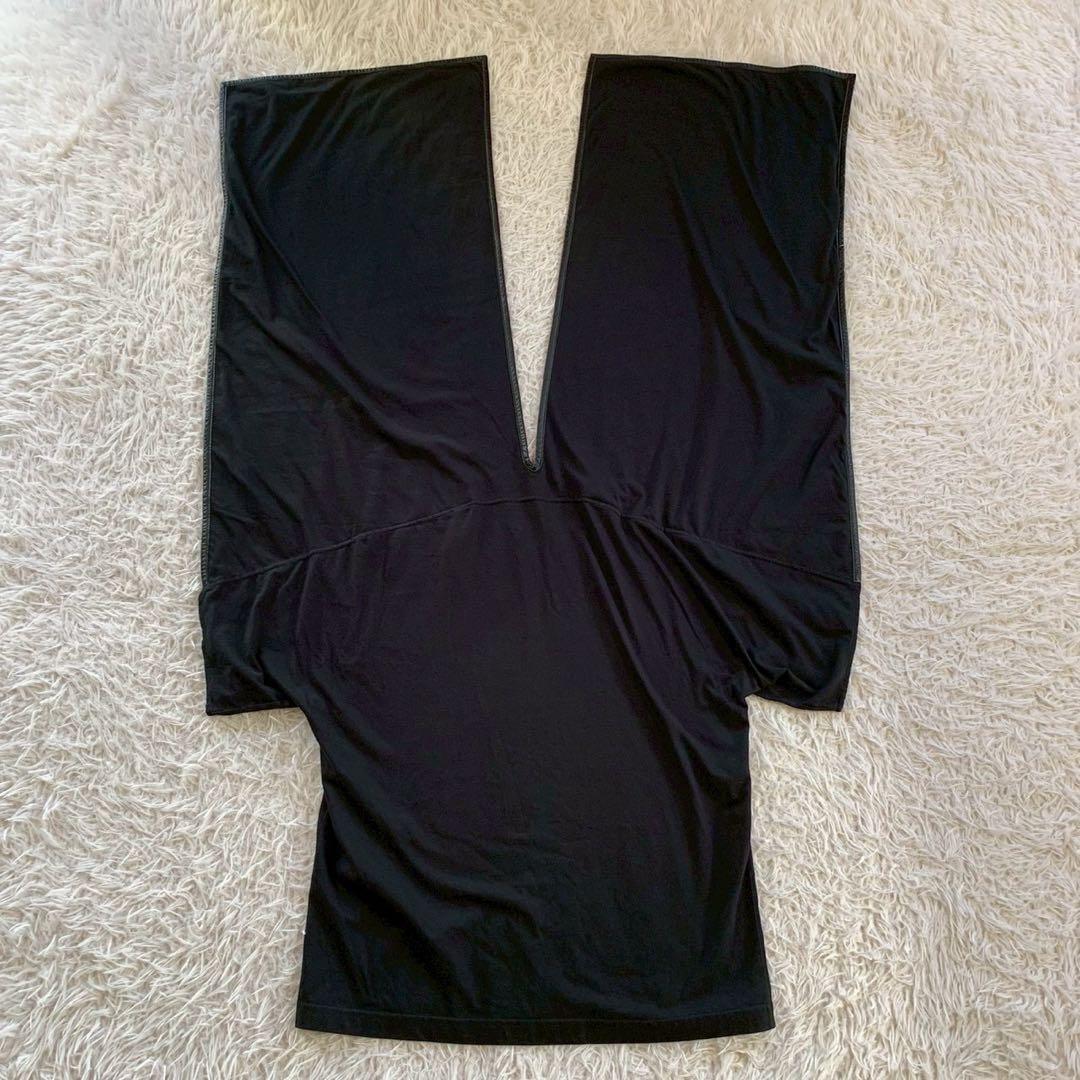 CELINE　セリーヌ　フィービー　レザー切り替え　ケープ付き　マント　Tシャツ