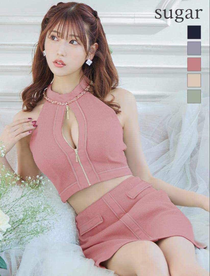 め*ん様 【Glossy/グロッシー】フロントジッパー/タイト/セットアップ/キ