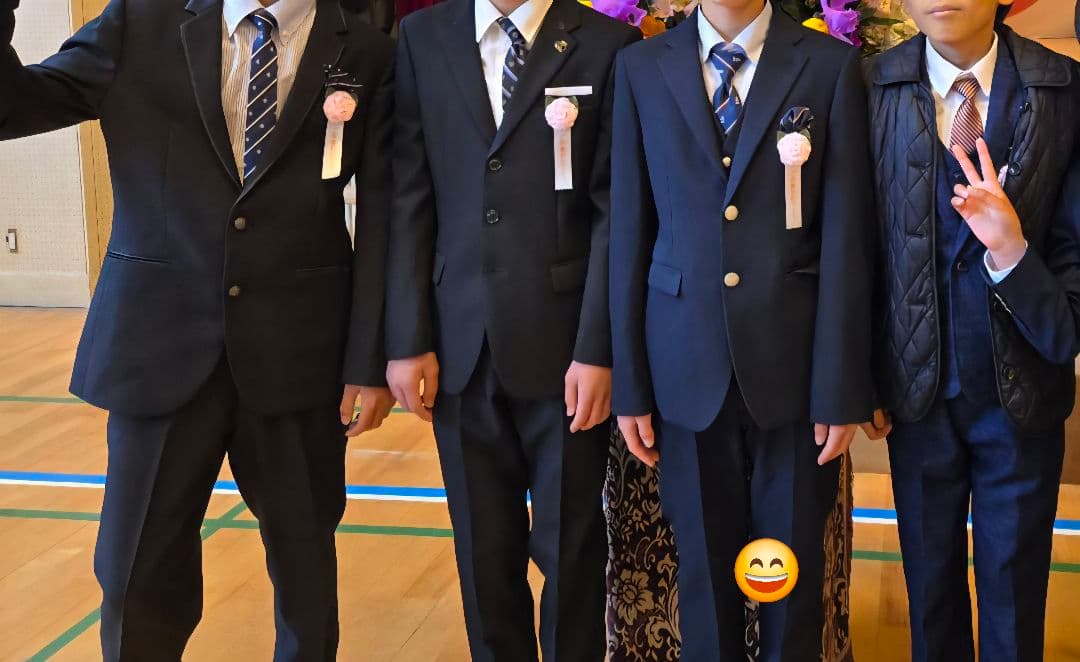 【卒業式160cm】【1度短時間着用美品】ネイビー スーツ6点セット