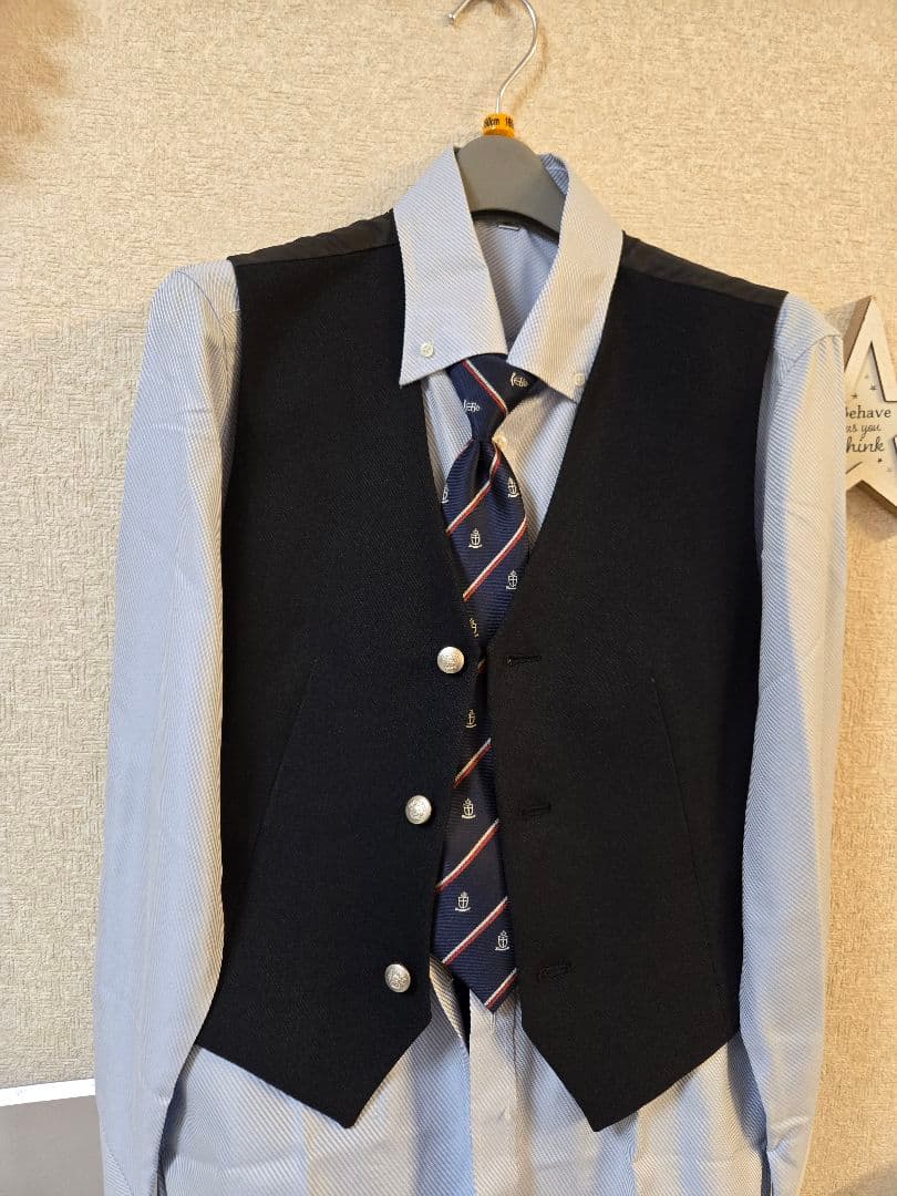 【卒業式160cm】【1度短時間着用美品】ネイビー スーツ6点セット