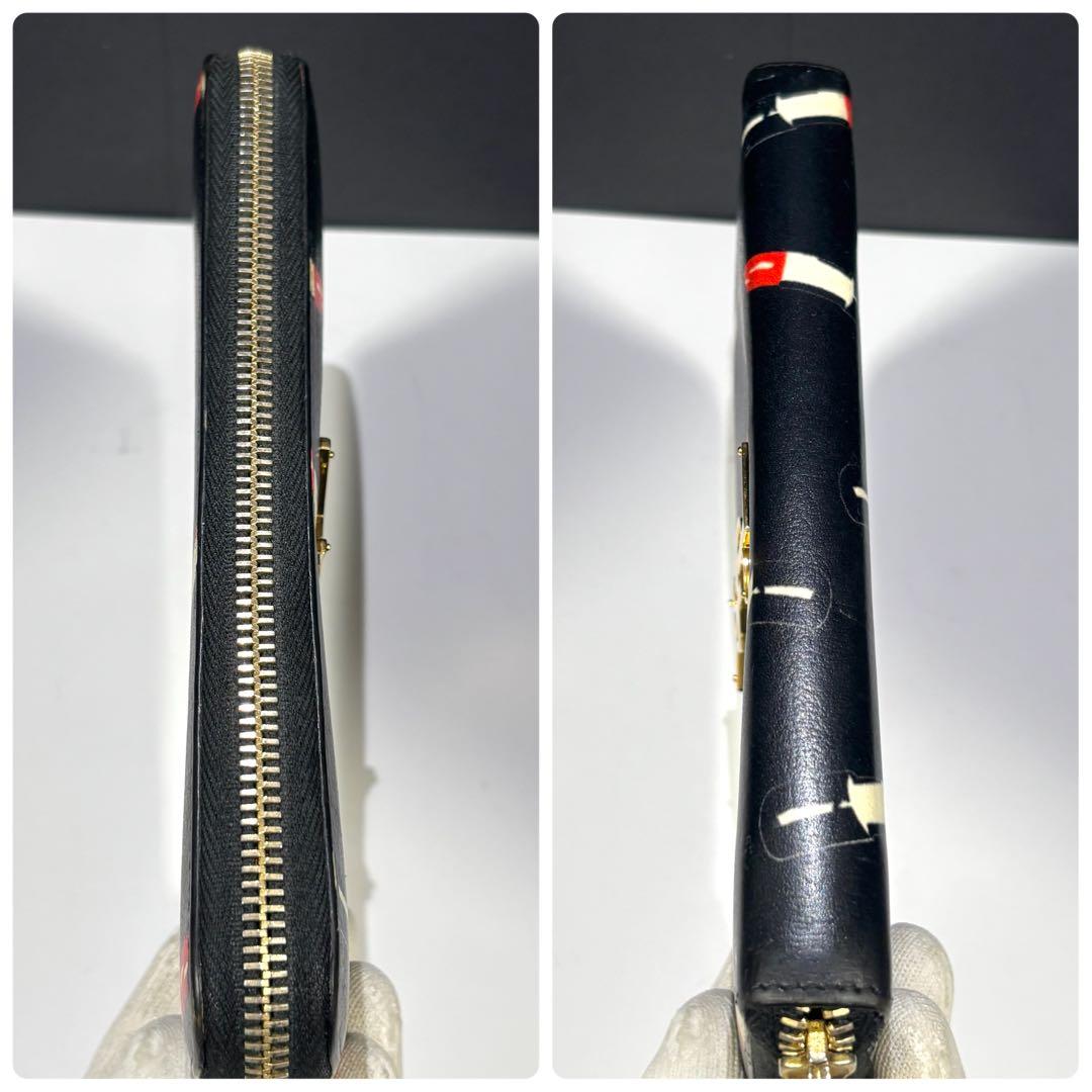 極希少　イヴサンローラン　リップ柄　長財布　限定モデル　ラウンドファスナー　黒