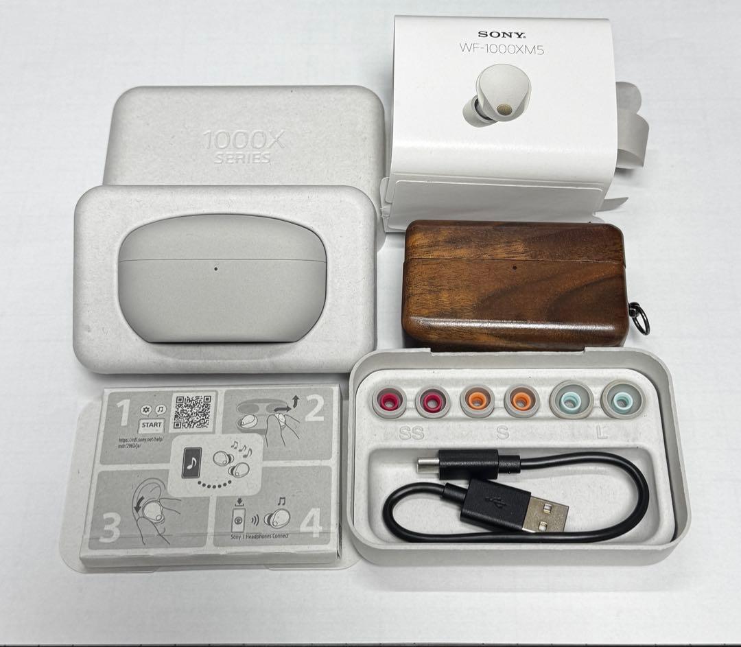 【美品】sony wf-1000xm5 木製ケース付き