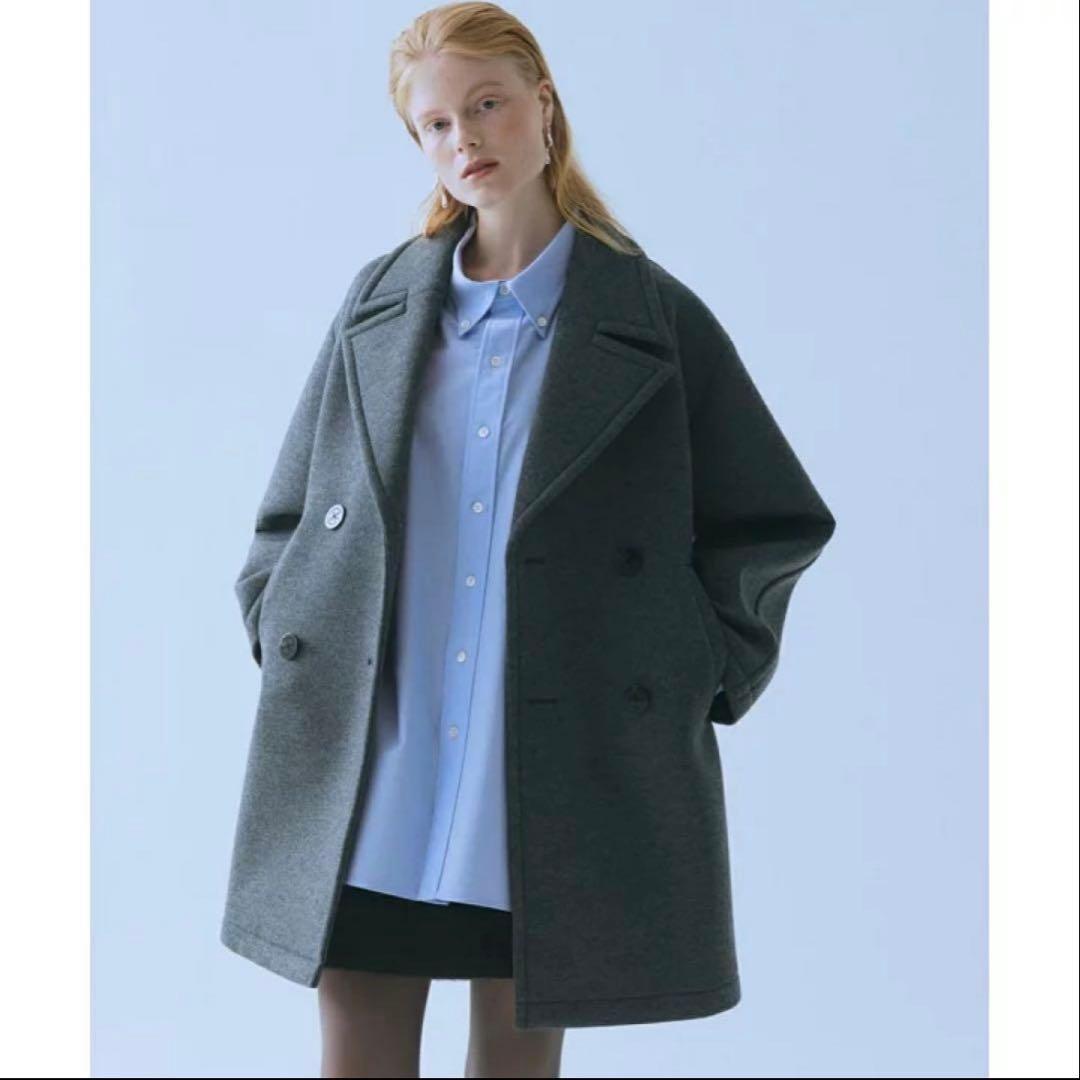 ADAM ET ROPE ウールジャージボンディングPコート