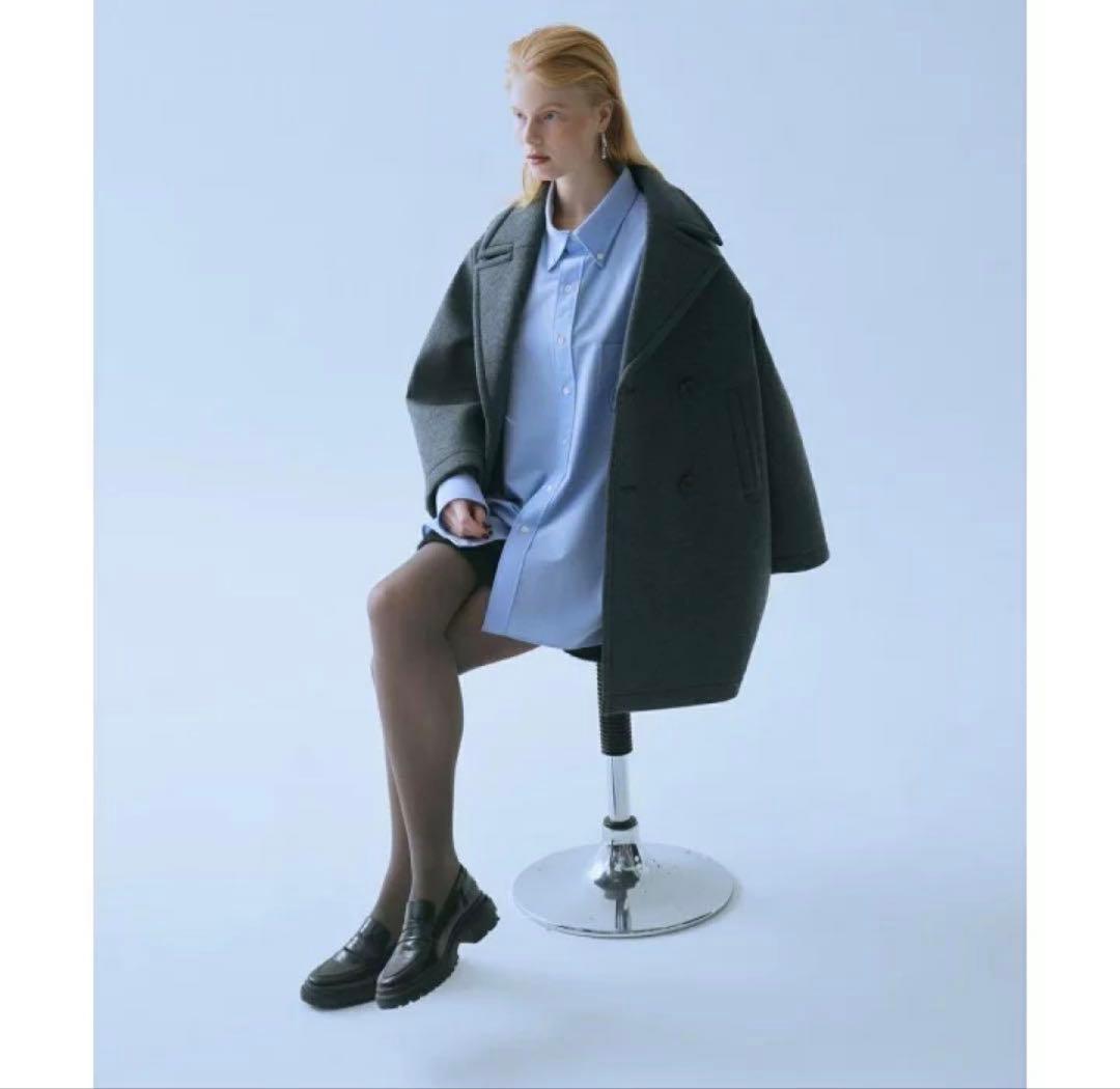 ADAM ET ROPE ウールジャージボンディングPコート