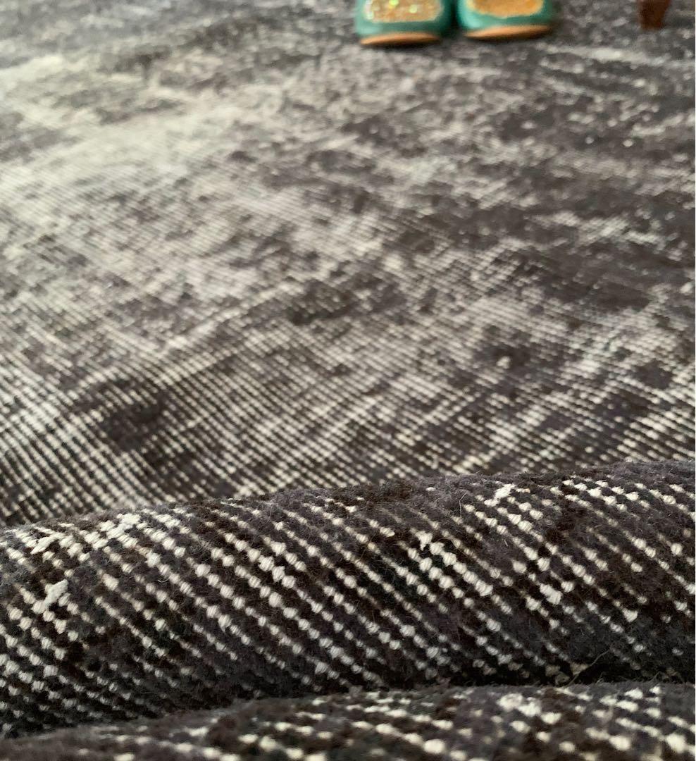 大判　トルコヴィンテージラグ　237×136グレーブラック　オーバーダイ　トルコ