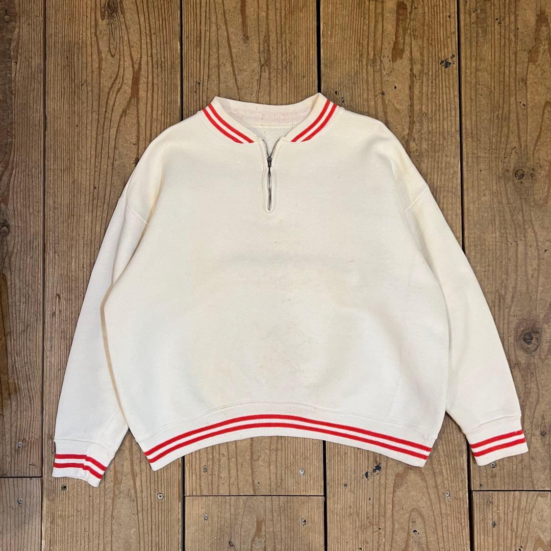 50年代 ビンテージスウェット 片爪ジップ ビンスウェ スプルース リブライン