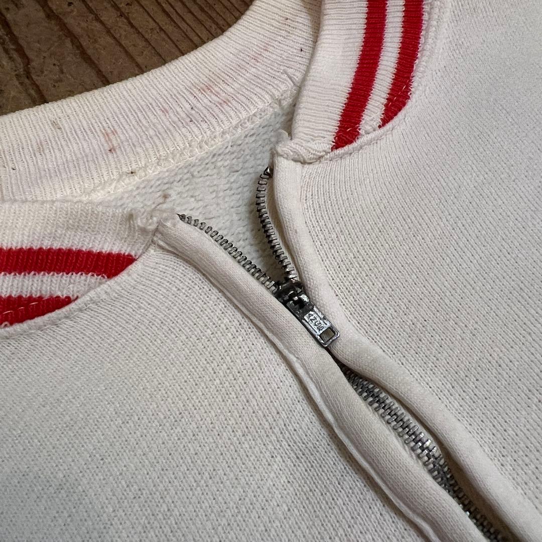 50年代 ビンテージスウェット 片爪ジップ ビンスウェ スプルース リブライン